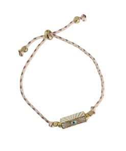 Evil Eye Cord Bracelet White