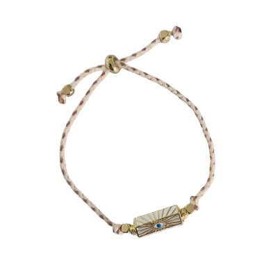 Evil Eye Cord Bracelet White