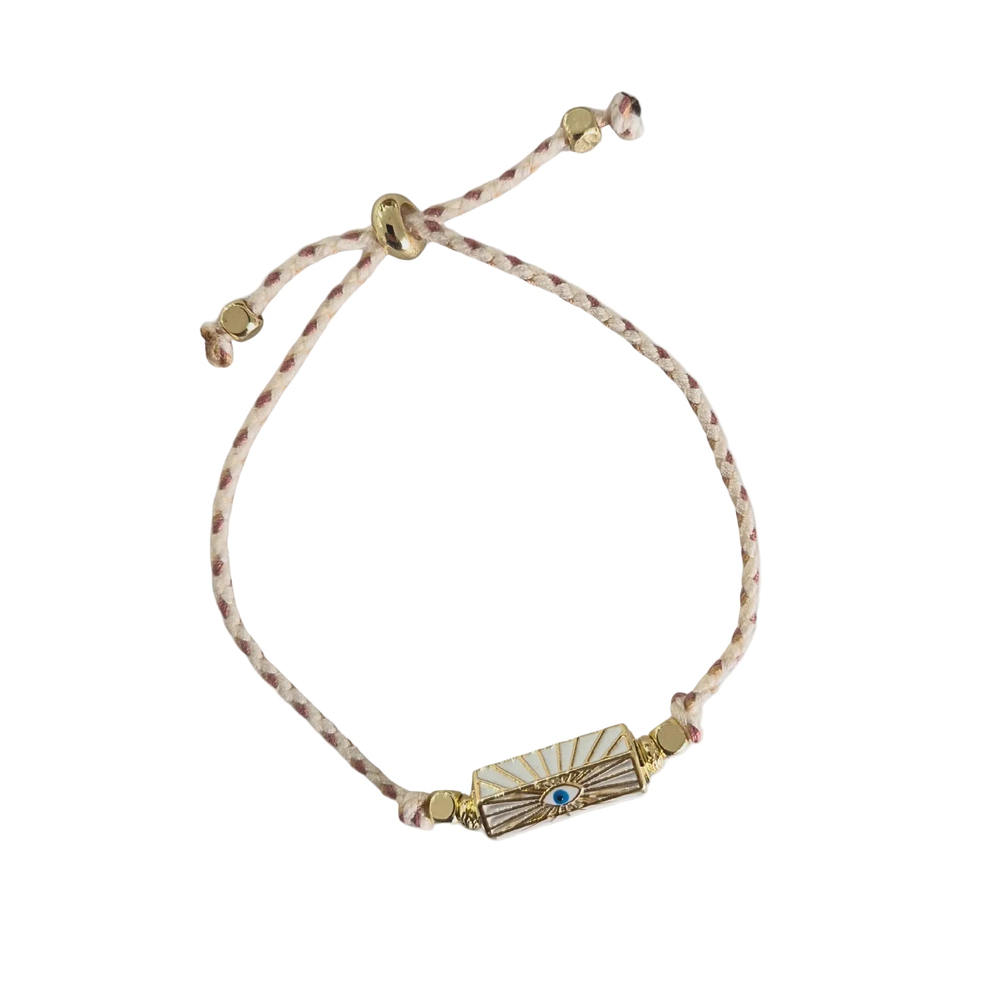 Evil Eye Cord Bracelet White