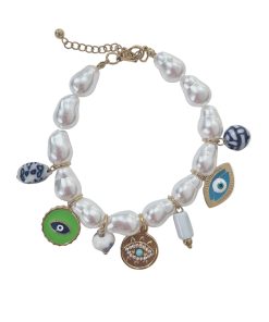 Clementine Pearl Charm Bracelet