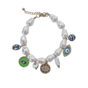 Clementine Pearl Charm Bracelet