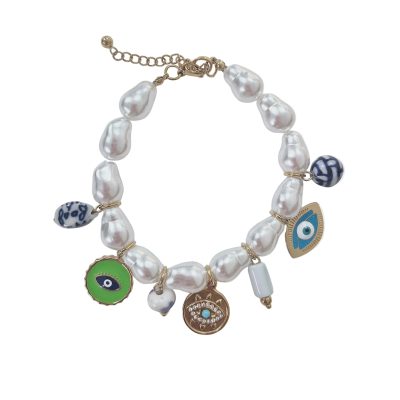 Clementine Pearl Charm Bracelet