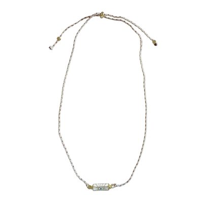Evil Eye Cord Necklace White