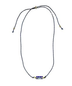 Evil Eye Cord Necklace Blue