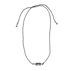 Evil Eye Cord Necklace Blue