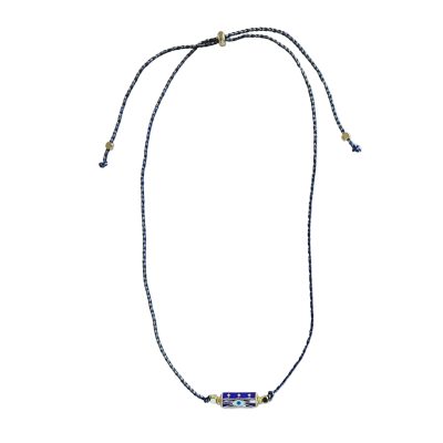 Evil Eye Cord Necklace Blue