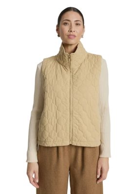 Sansi Quilted Crop Vest / Dune