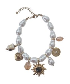 Antoinette Pearl Charm Bracelet