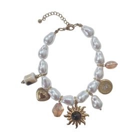 Antoinette Pearl Charm Bracelet