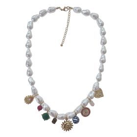 Marguerite Pearl Charm Necklace