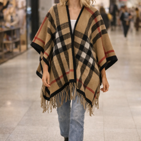 Winter Check Poncho