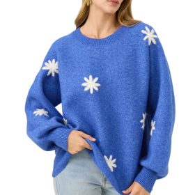Miru Stitch Flower Jumper / Cobalt