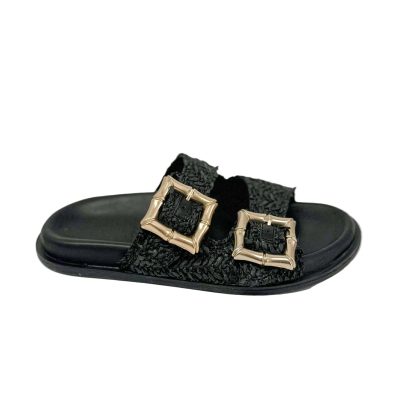 Ease Shoe Black Raffia