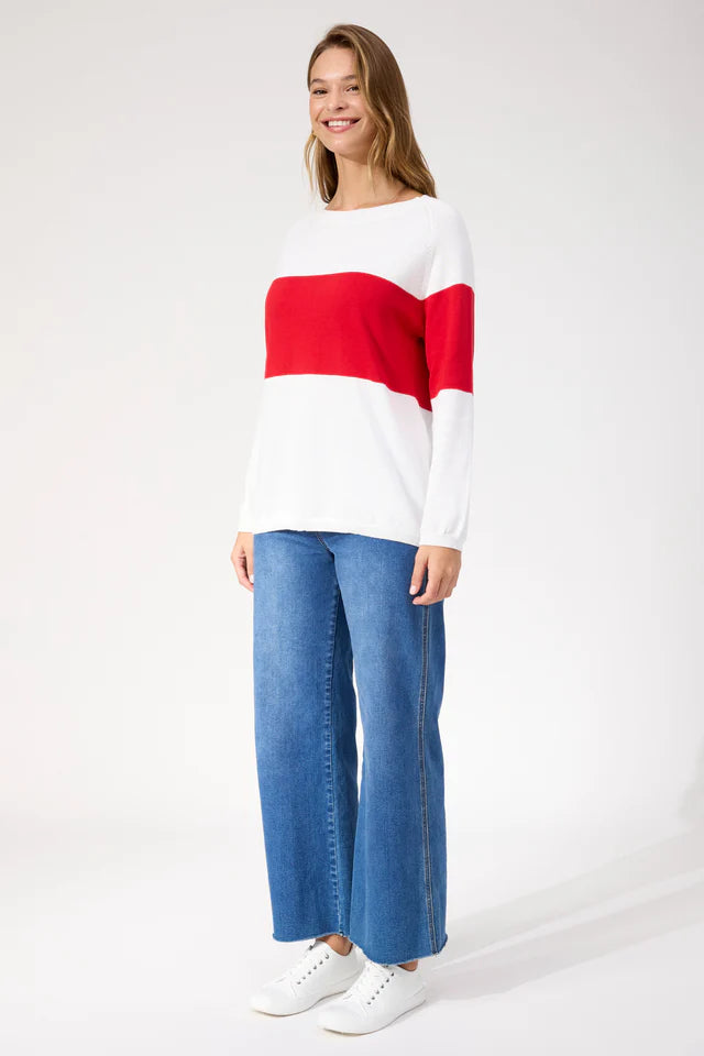 Savoie Stripe Jumper Red - Image 4