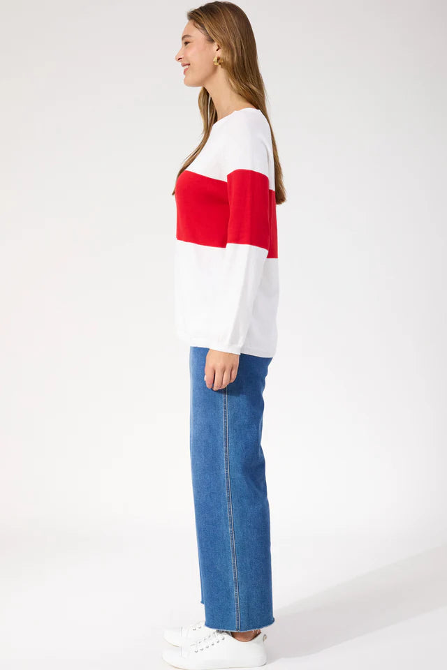 Savoie Stripe Jumper Red - Image 5