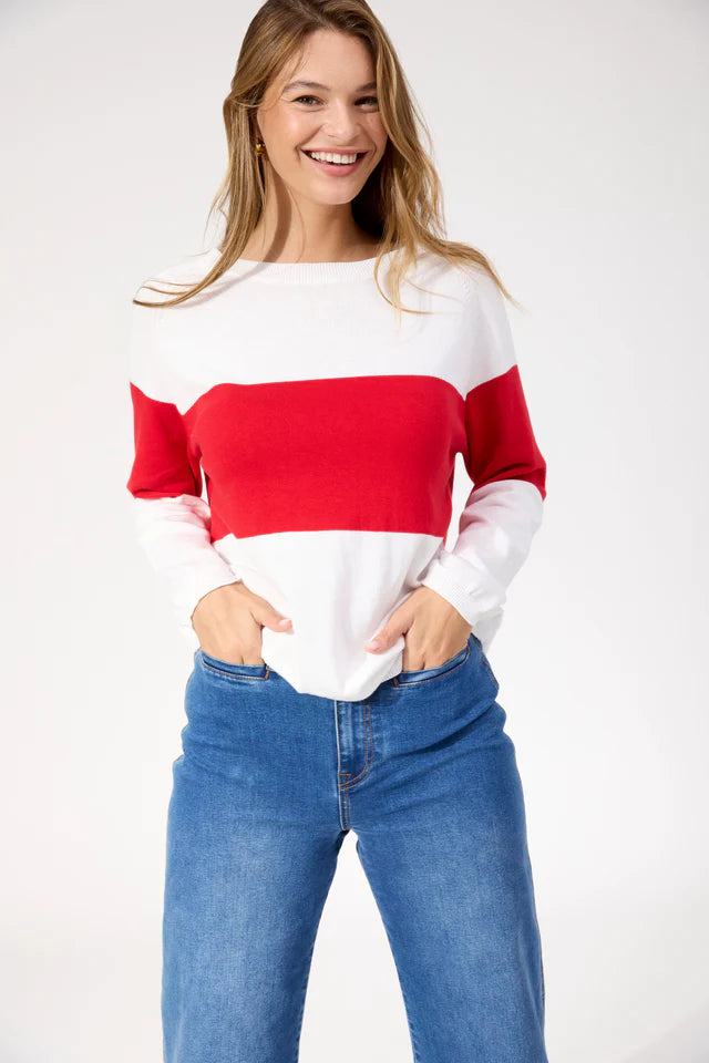 Savoie Stripe Jumper Red - Image 3
