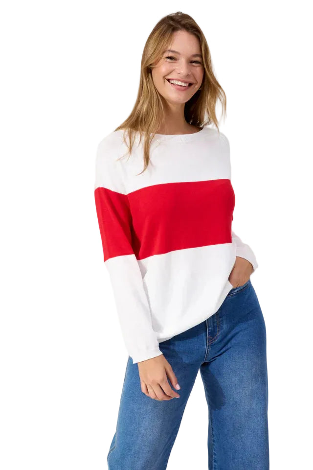Savoie Stripe Jumper Red