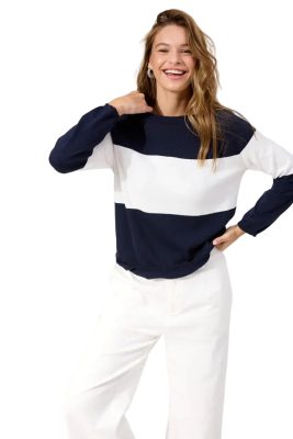 Savoie Stripe Jumper Navy