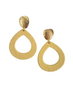 Stacey Teardrop Wood Earring Yellow