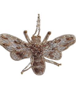 Gold Beaded Bee Brooch