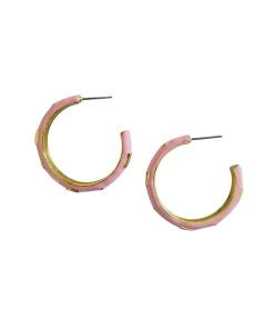 Pamela Enamel Hoop Earring Pink