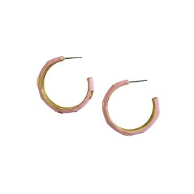 Pamela Enamel Hoop Earring Pink