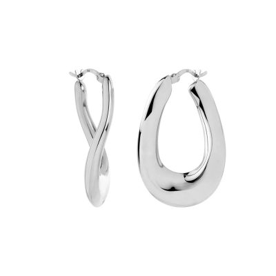 Gravity Hoop Earring Silver