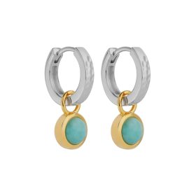 Solace Two-Tone Amazonite Huggie Earring