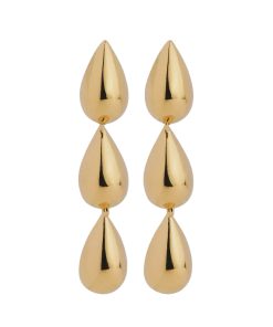 Liora Triple Drop Stud Earring Yellow Gold