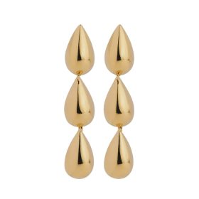 Liora Triple Drop Stud Earring Yellow Gold