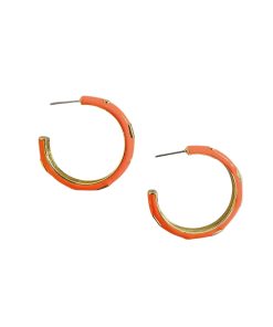 Pamela Enamel Hoop Earring Orange