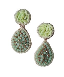Aubrey Beaded Green Earring