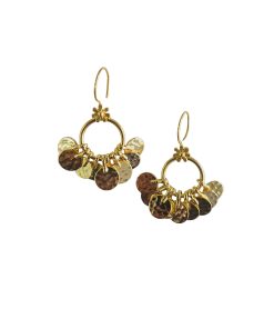 Daisy Gold Disc Drop Earring