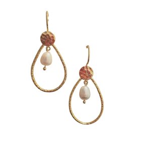 Gold Teardrop with Pearl Earring
