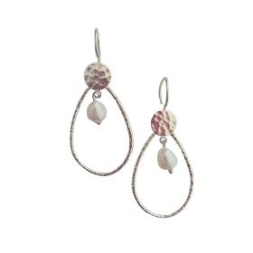 Silver Teardrop with Pearl Earring