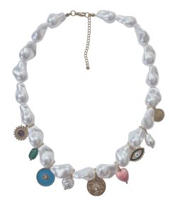 Clementine Pearl Charm Necklace