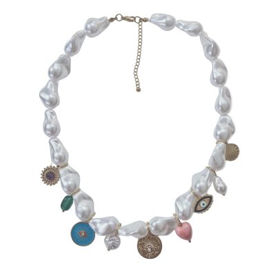 Clementine Pearl Charm Necklace
