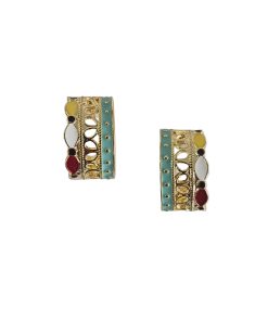 Enamel Hoop Earring Aqua