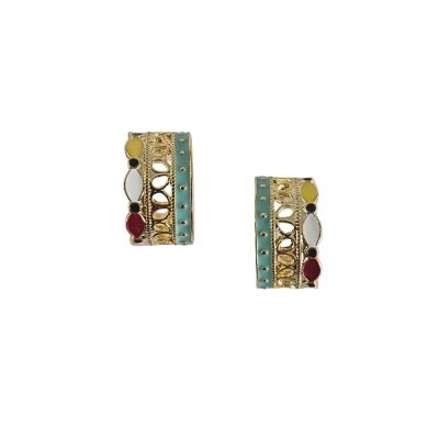 Enamel Hoop Earring Aqua
