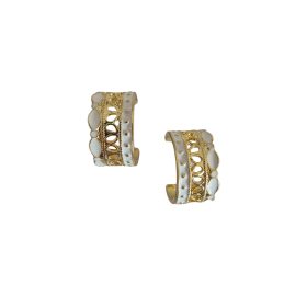 Enamel Hoop Earring White