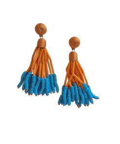 Layla Beaded Earring Blue Orange