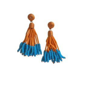 Layla Beaded Earring Blue Orange