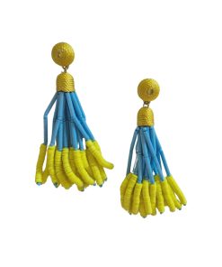 Layla Beaded Earring Blue Yellow