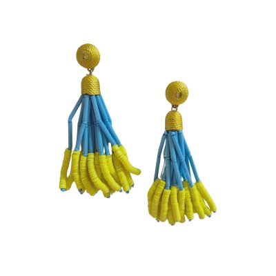 Layla Beaded Earring Blue Yellow