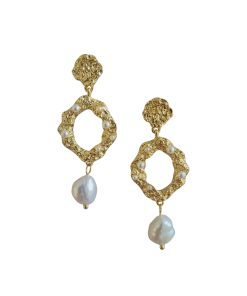 Eve Gold Pearl Drop Earring