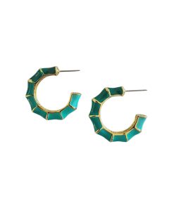 Enamel Hoop Earring Green