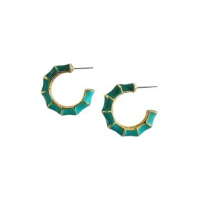 Enamel Hoop Earring Green