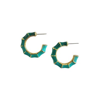 Enamel Hoop Earring Green