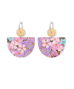 Kelsie Rose Floating Florals Large Bell Circle Hoop Earring