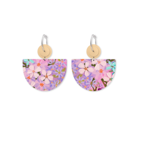 Kelsie Rose Floating Florals Large Bell Circle Hoop Earring